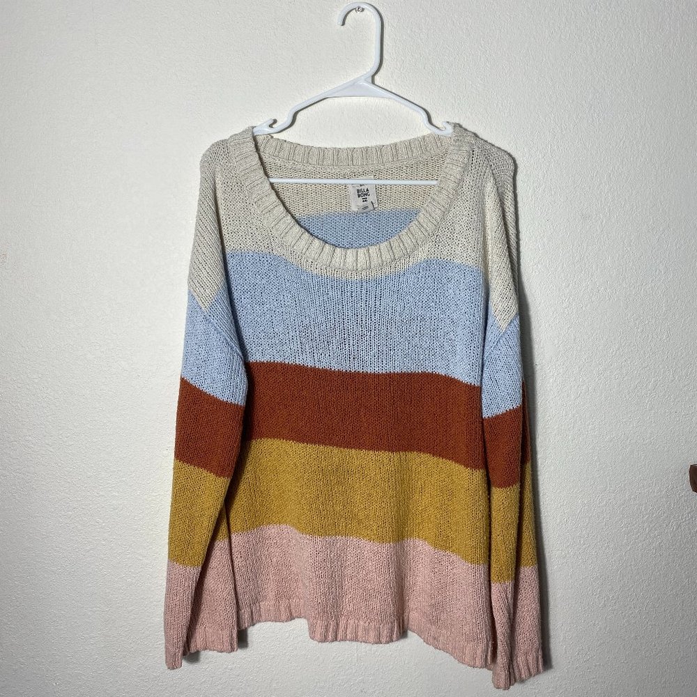 Billabong Womens Chunky Knitted Colorblock Sweater size Medium